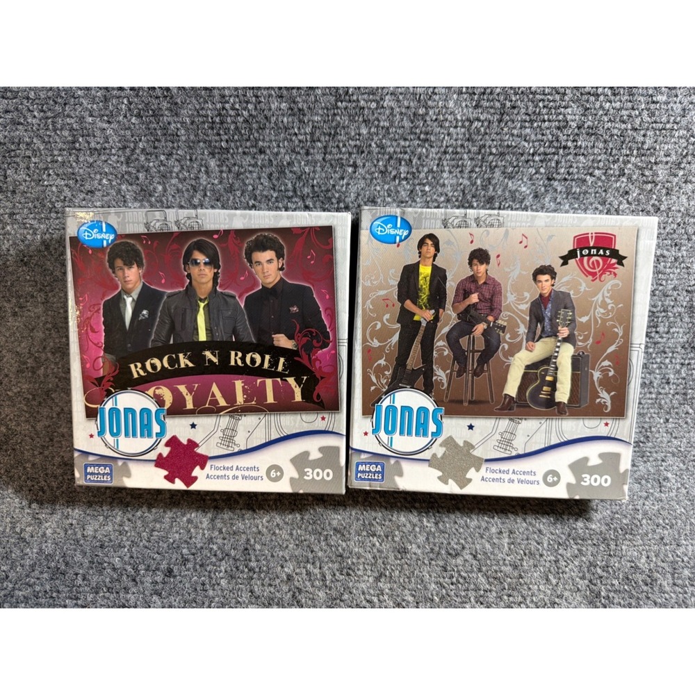 Disney Jonas Brothers Mega Puzzles 2009 Set of 2 Rock Stars Royalty 300 Piece